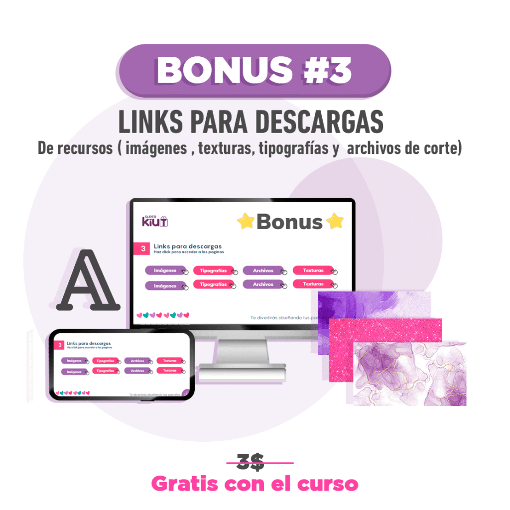 "Bono regalo curso pastelería digital creado por Rosanny Orocopey"