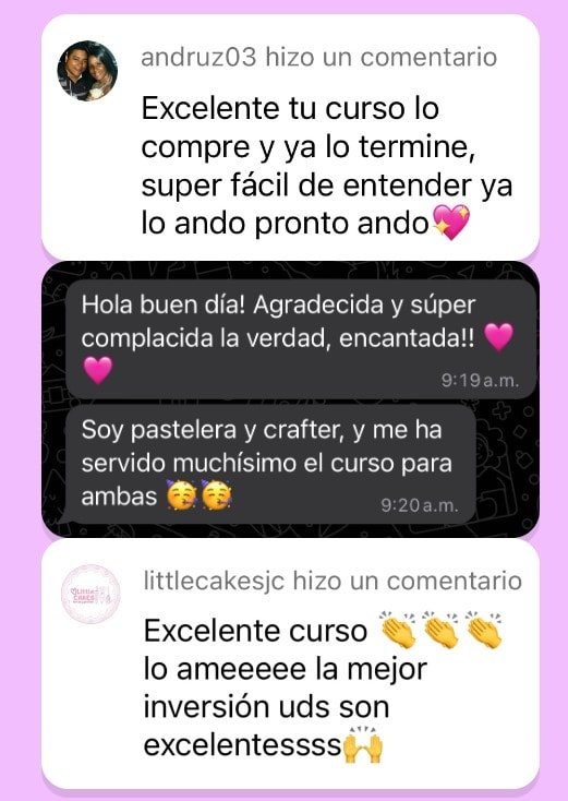 "Opinión alumna curso pastelería digital de Rosanny Orocopey"