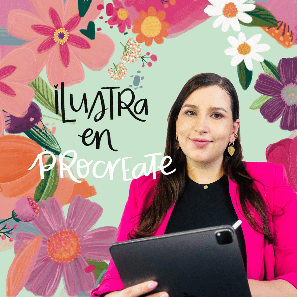 "Portada curso ilustración en procreate de Lina Peñaranda"