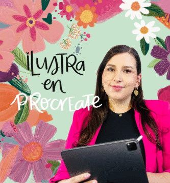 "Portada curso ilustración en procreate de Lina Peñaranda"