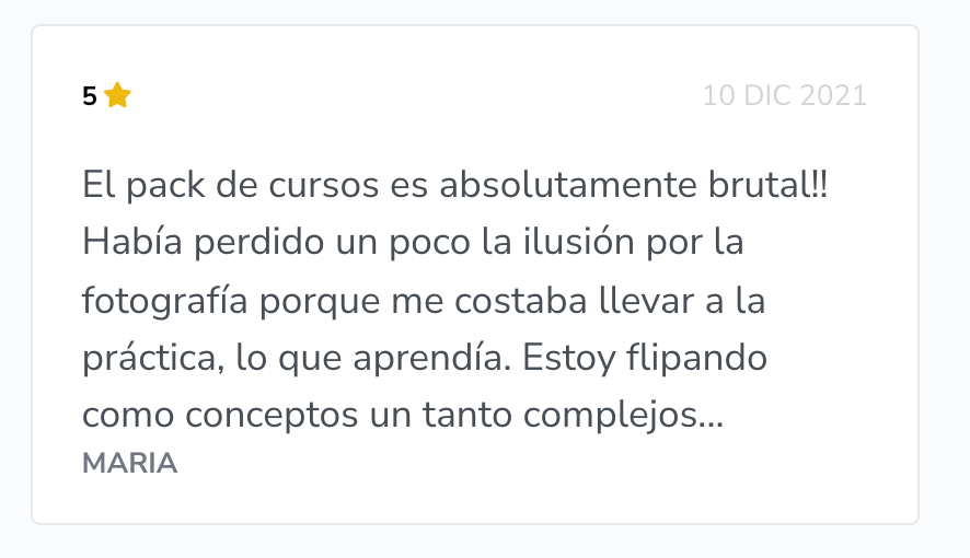 “Opiniones reales de alumnos del curso de fotografía de Kike Arnaiz”