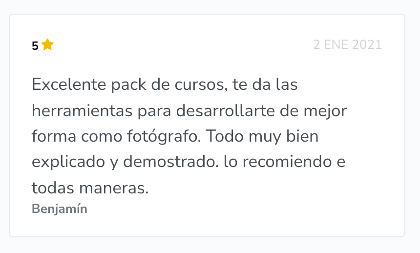 “Opiniones reales de alumnos del curso de fotografía de Kike Arnaiz”