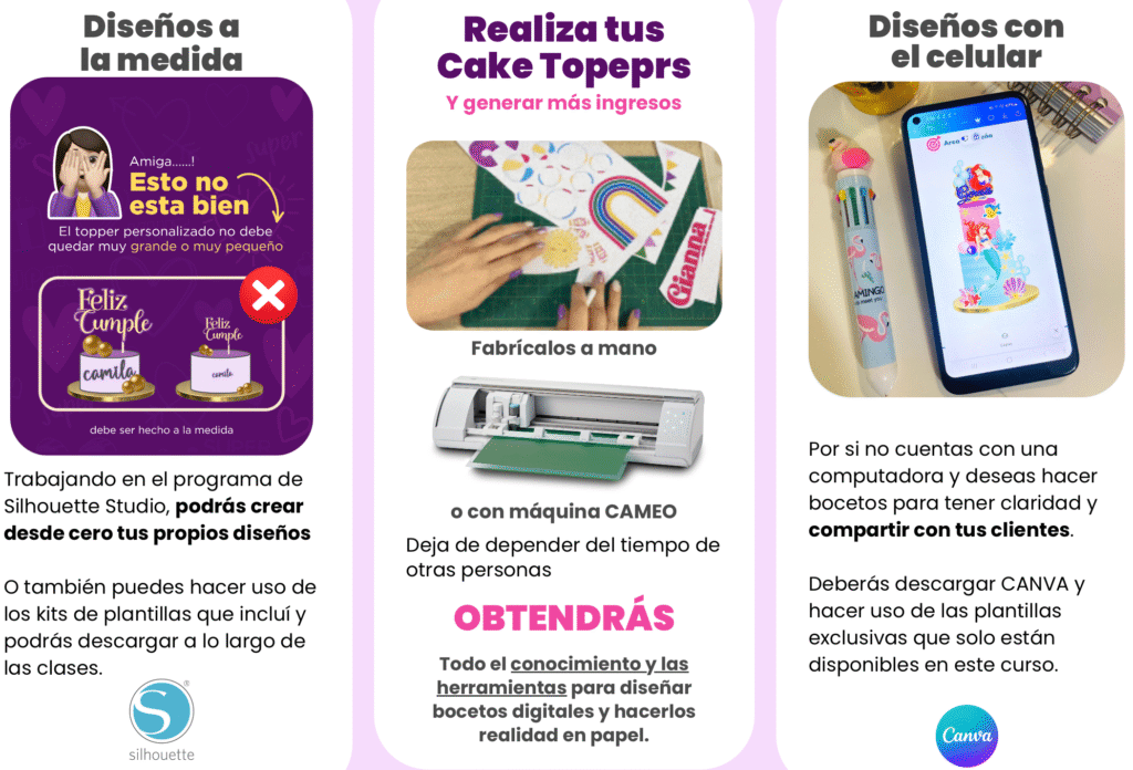 "Objetivo del curso bocetos digitales para pasteles y cake toppers"