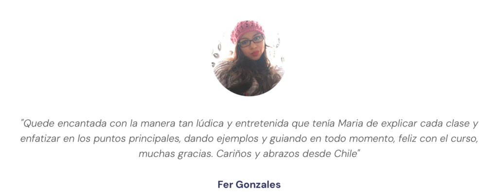 "Alumna curso de Maria Nicolas Lajarin"
