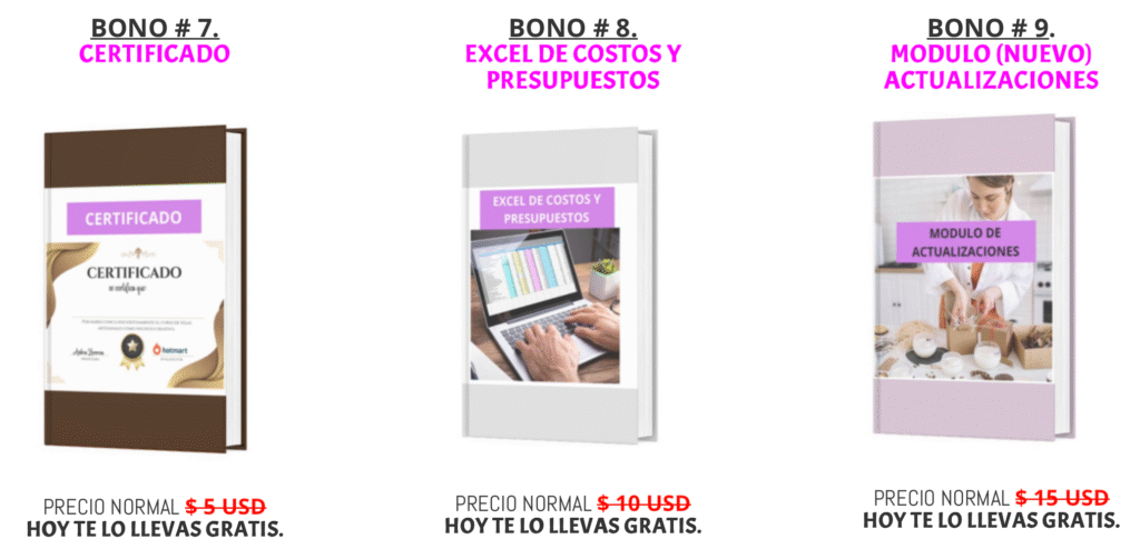 "Bonos curso Velas Artesanales Como Negocio Creativo"