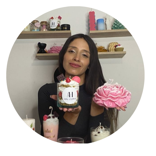 "Andrea productora curso Velas Artesanales Como Negocio Creativo"