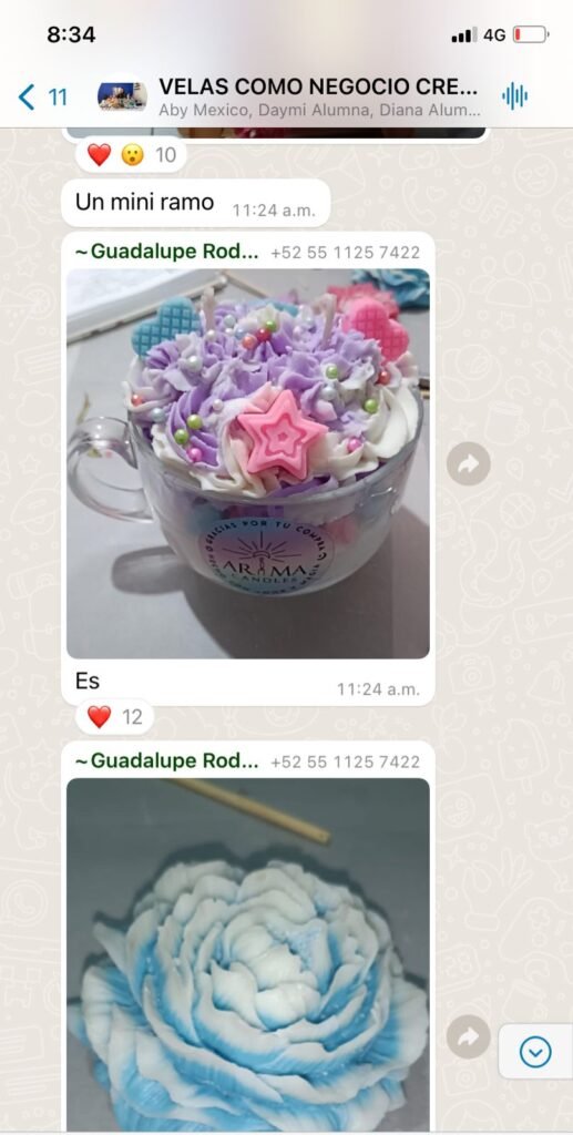 "Galeria de trabajo de las estudiantes de Velas Artesanales Como Negocio Creativo"