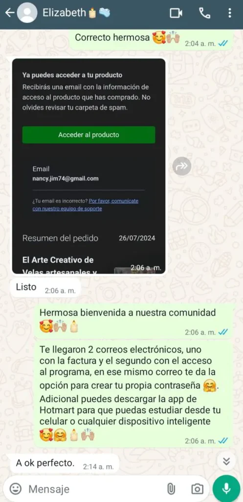 "Ejemplo de velas artesanales creadas con el curso 3x1 de María Rosalbina"