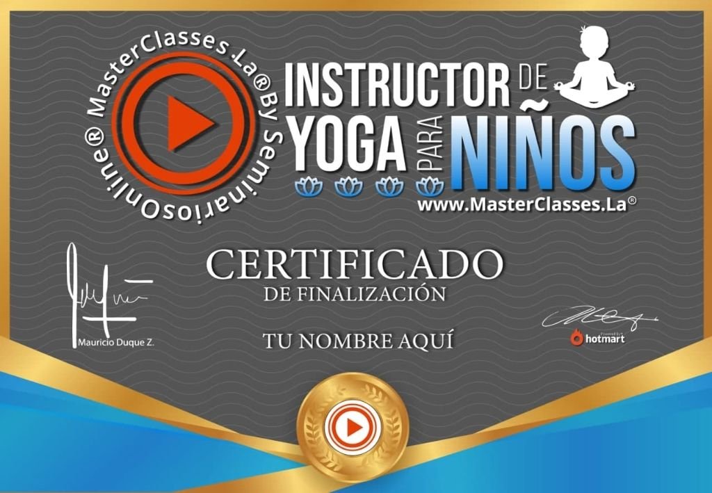 "Certificado curso Instructor de Yoga para Niños"